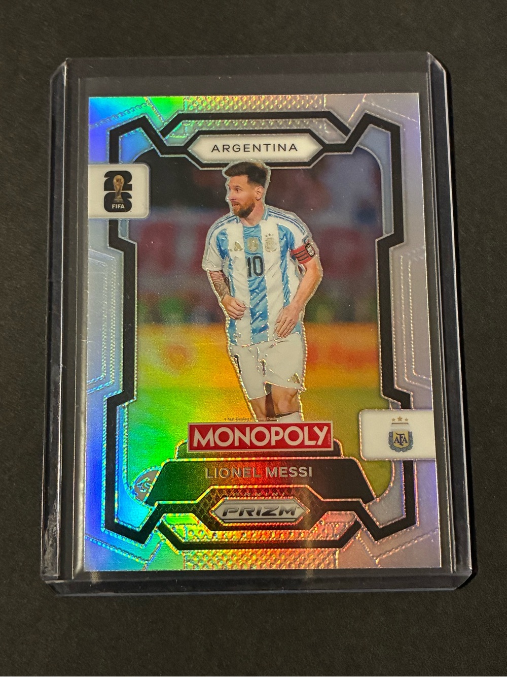 Lionel Messi 2026 Prizm Monopoly FIFA World Cup #1 Silver Argentina Card